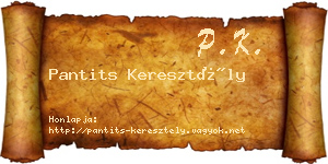 Pantits Keresztély névjegykártya